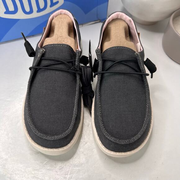 Hey Dude Wendy Chambray Slip On Lightweight Shoes Off Bkack Women's 5 NWB - Picture 5 of 10